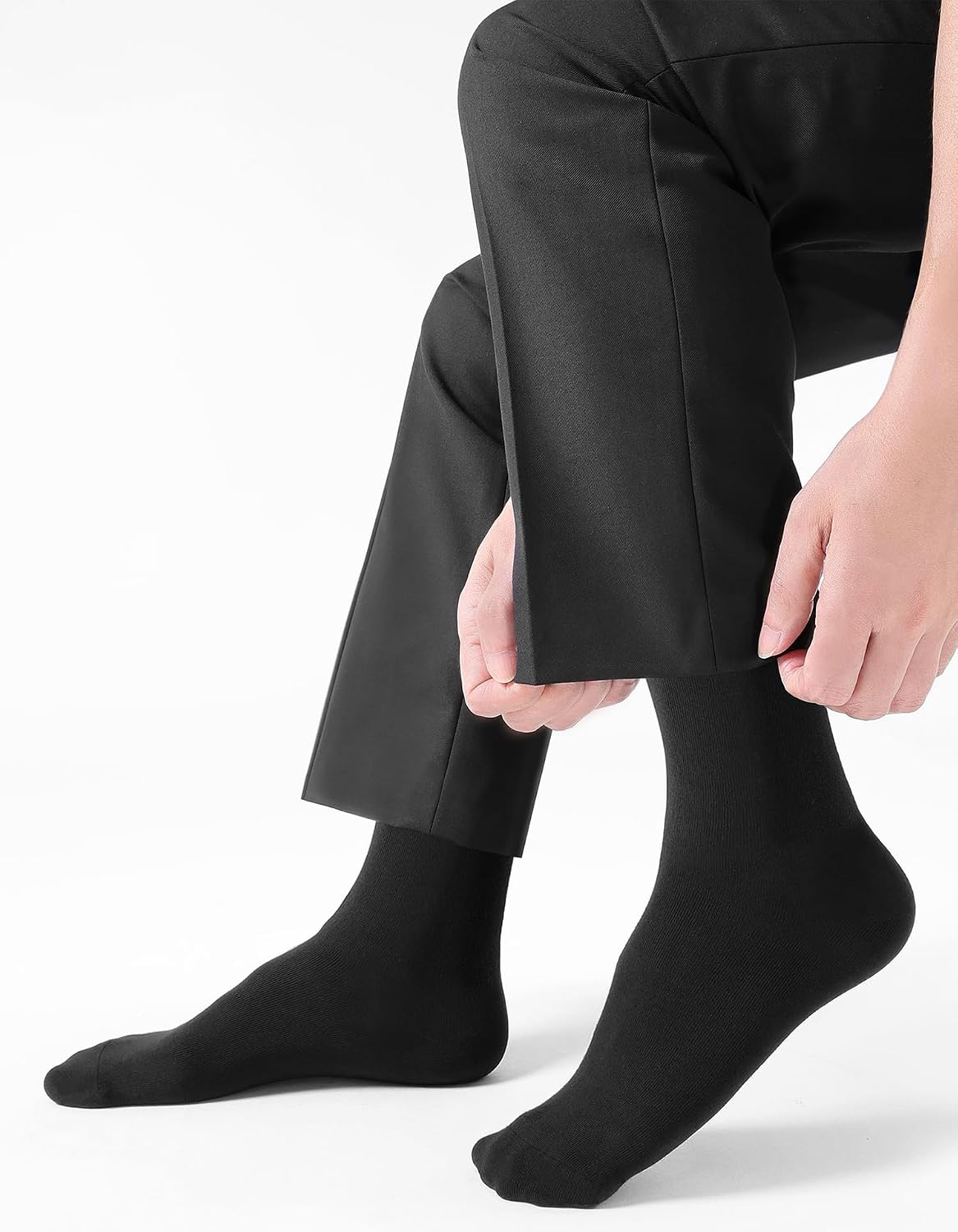 Detalle de CLOSEMATE Men's Dress Socks, 6-Pair Cotton Blend with Reinforced Heel and Toe