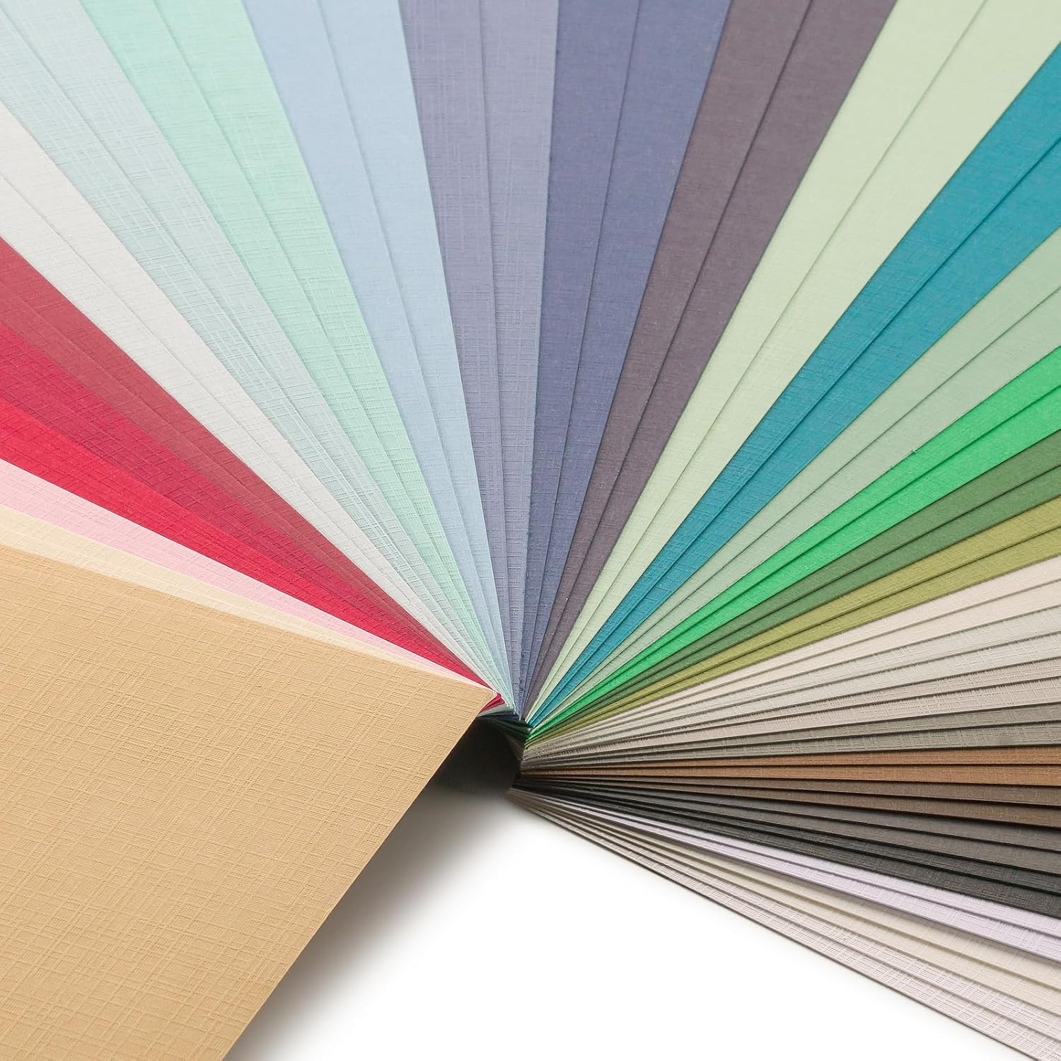 Thumbnail 1 de Florence Papier Cartonné en Lin – 30,5 x 30,5 cm, 250 g, Assortiment 60 feuilles en 30 couleurs – Vaessen Creative