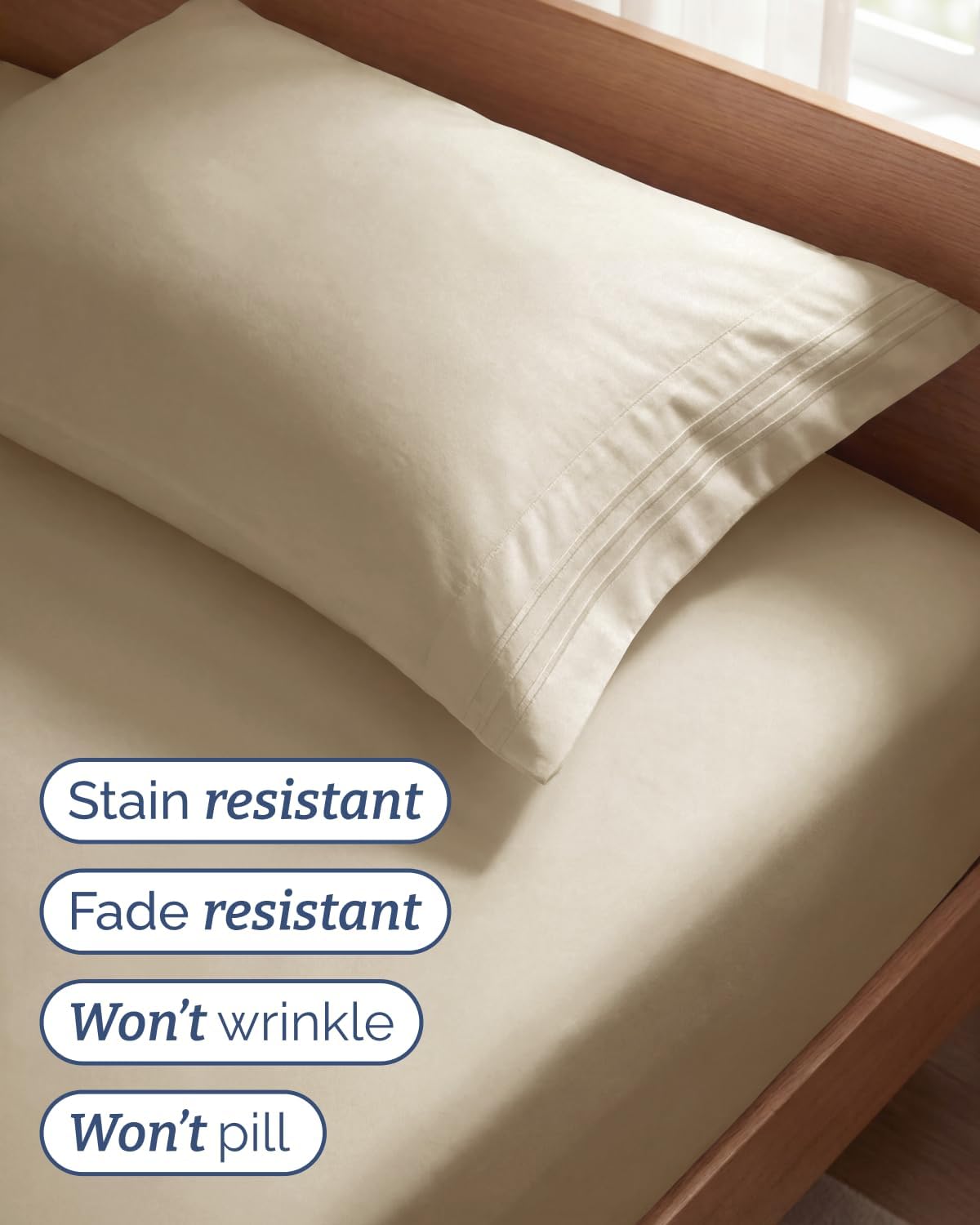 Thumbnail 4 de CGK Unlimited 3-Piece Microfiber Sheet Set (Twin/Single) with Deep Pockets