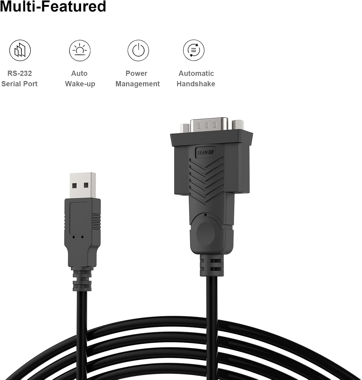 Thumbnail 4 de BENFEI USB-zu-RS232-Seriellkabel mit DB9 (PL2303) und 1,8 m Länge