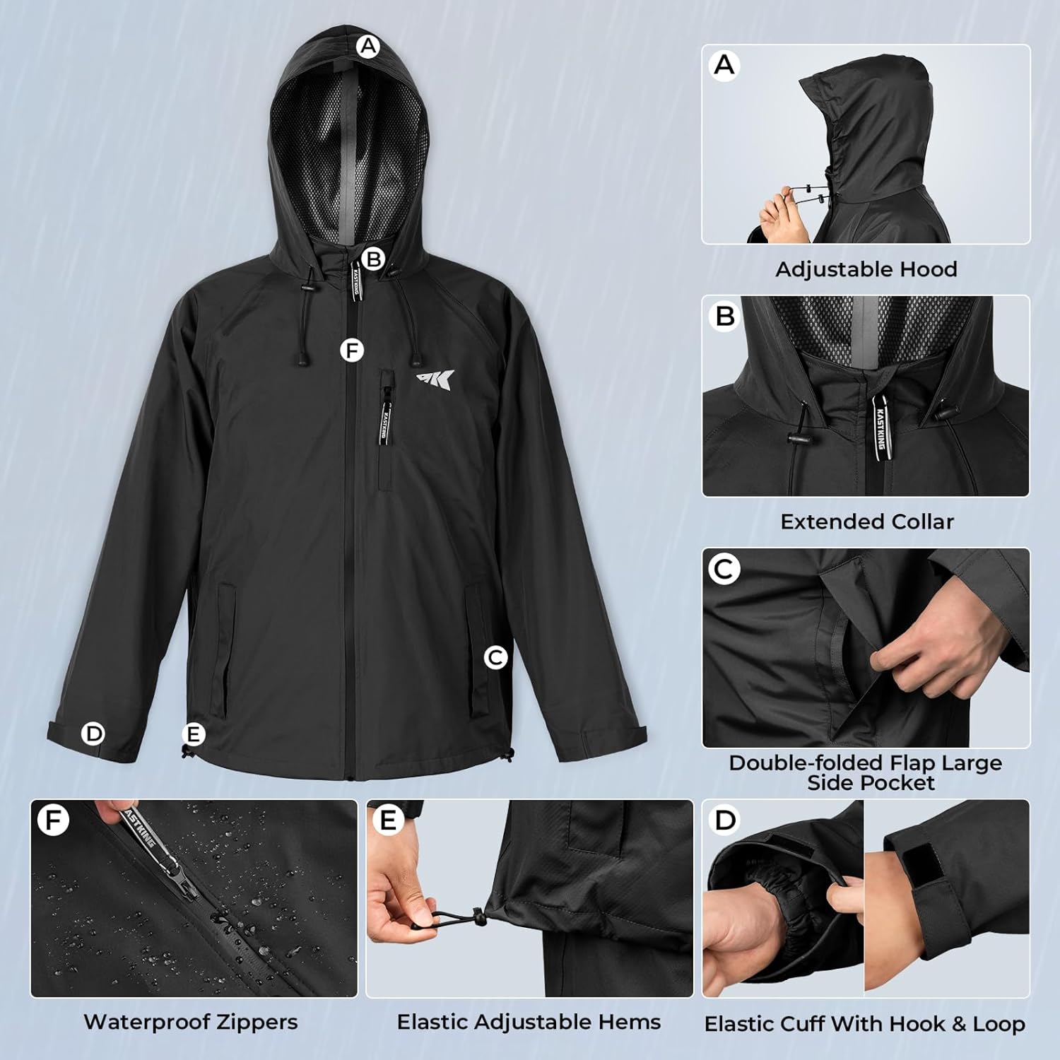 Detalle de KastKing HydroSense Essential Rain Suit