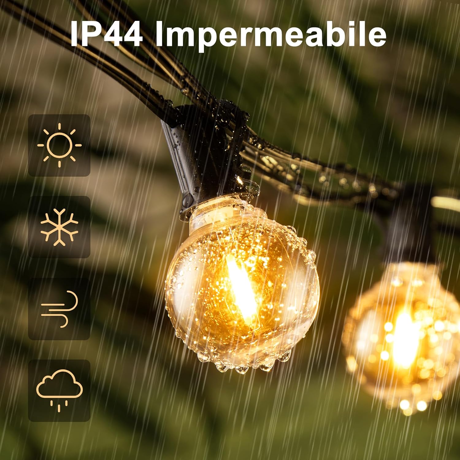 Thumbnail 5 de Catena Luminosa Esterno Luci Giardino - 30M G40 LED 36+2 Lampadine con Telecomando, IP44, Luce Calda per Gazebo, Terrazzo e Balcone