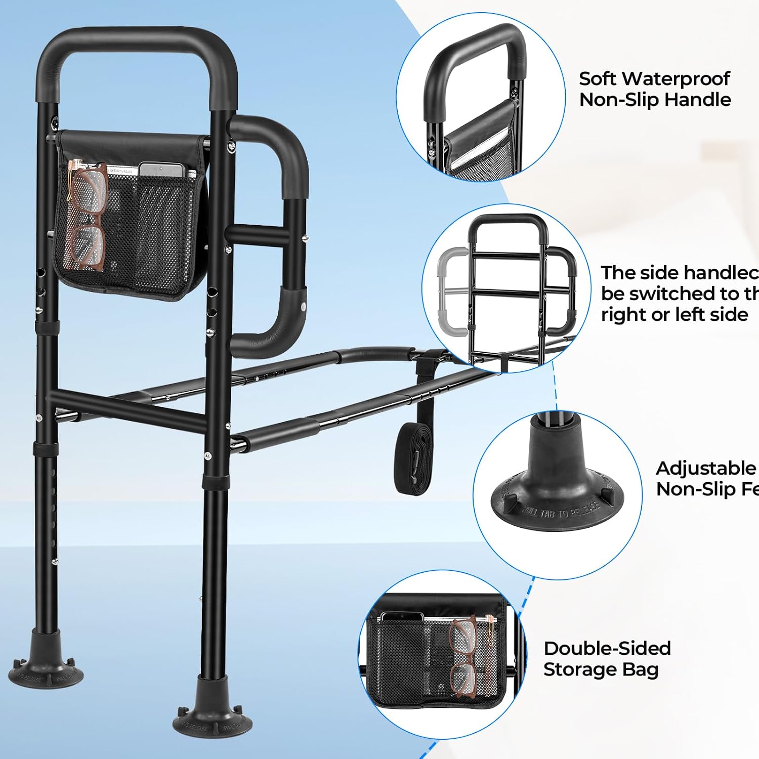 Thumbnail 5 de Bed Rails for Elderly Adults Safety: ASTM Tested 400 LBS Bed Assist Rail with Side Handle