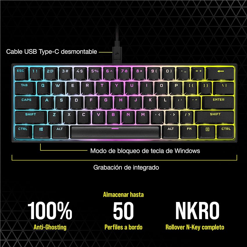 Thumbnail 5 de Corsair K65 RGB MINI Teclado mecánico 60% ⌨