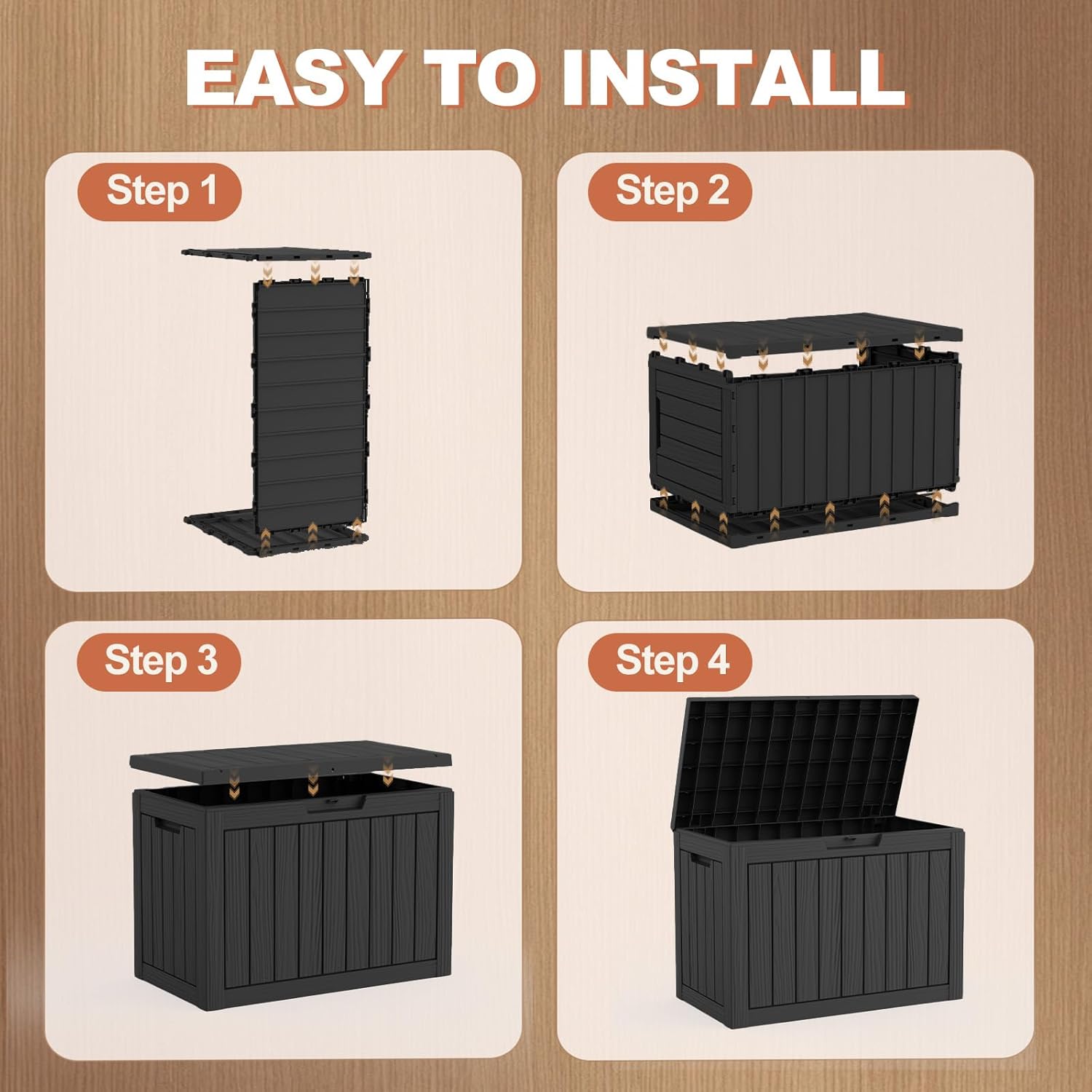 Thumbnail 5 de EFU A122A 75-Gallon Outdoor Storage Box, Waterproof UV-Resistant Resin, Black