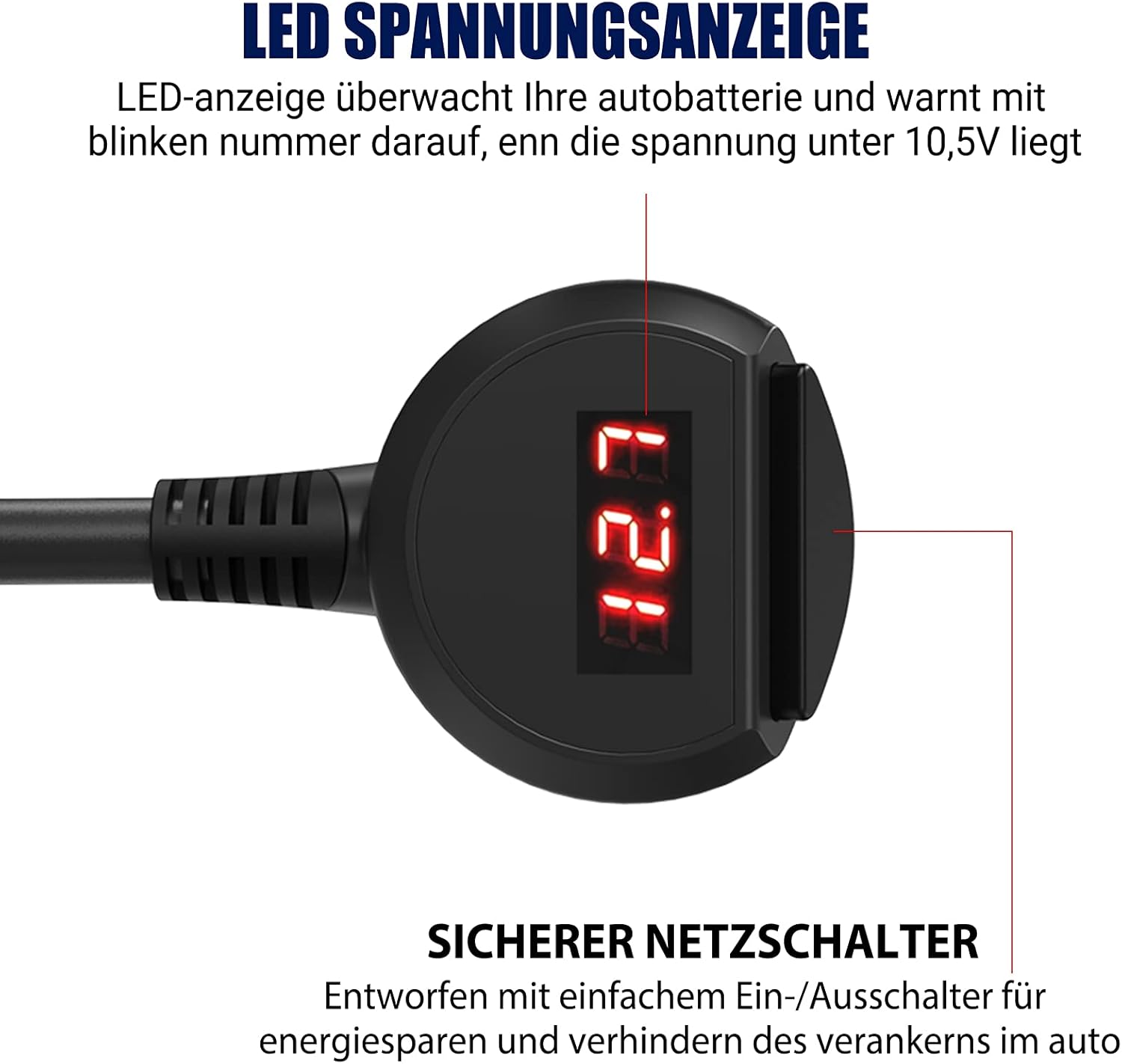 Thumbnail 3 de Qidoe Zigarettenanzünder Verteiler Auto Adapter 12V/24V (120W) mit 4× USB, LED-Voltmeter & Schalter