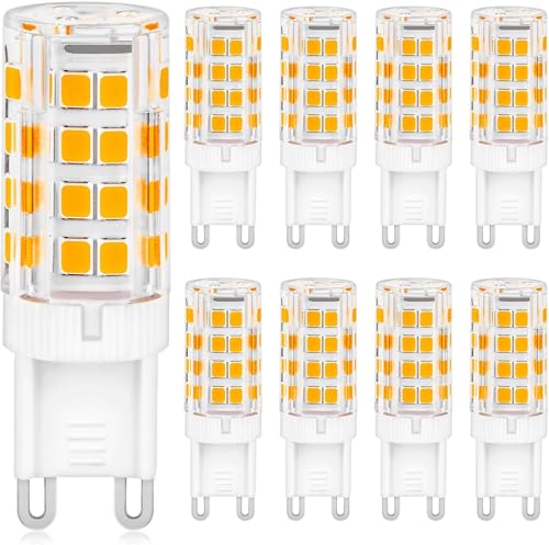 Detalle de YIIFELL Bombilla LED G9 5W 3000K (Pack de 8): luz cálida, 360° y sin parpadeo