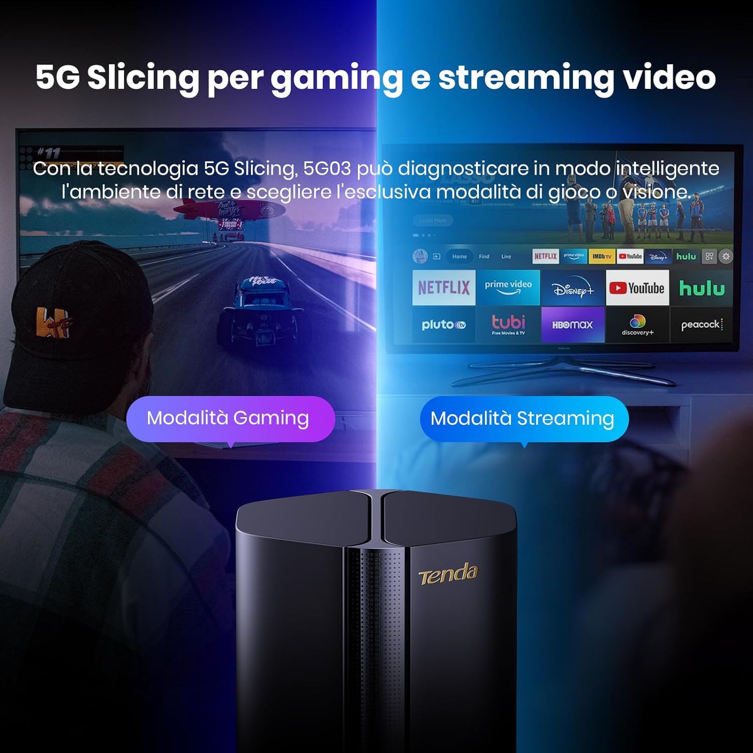 Thumbnail 3 de Tenda 5G03 Router 5G con SIM, Wi‑Fi 6 AX1800 (fino a 4,67 Gbps) e 2 porte Gigabit