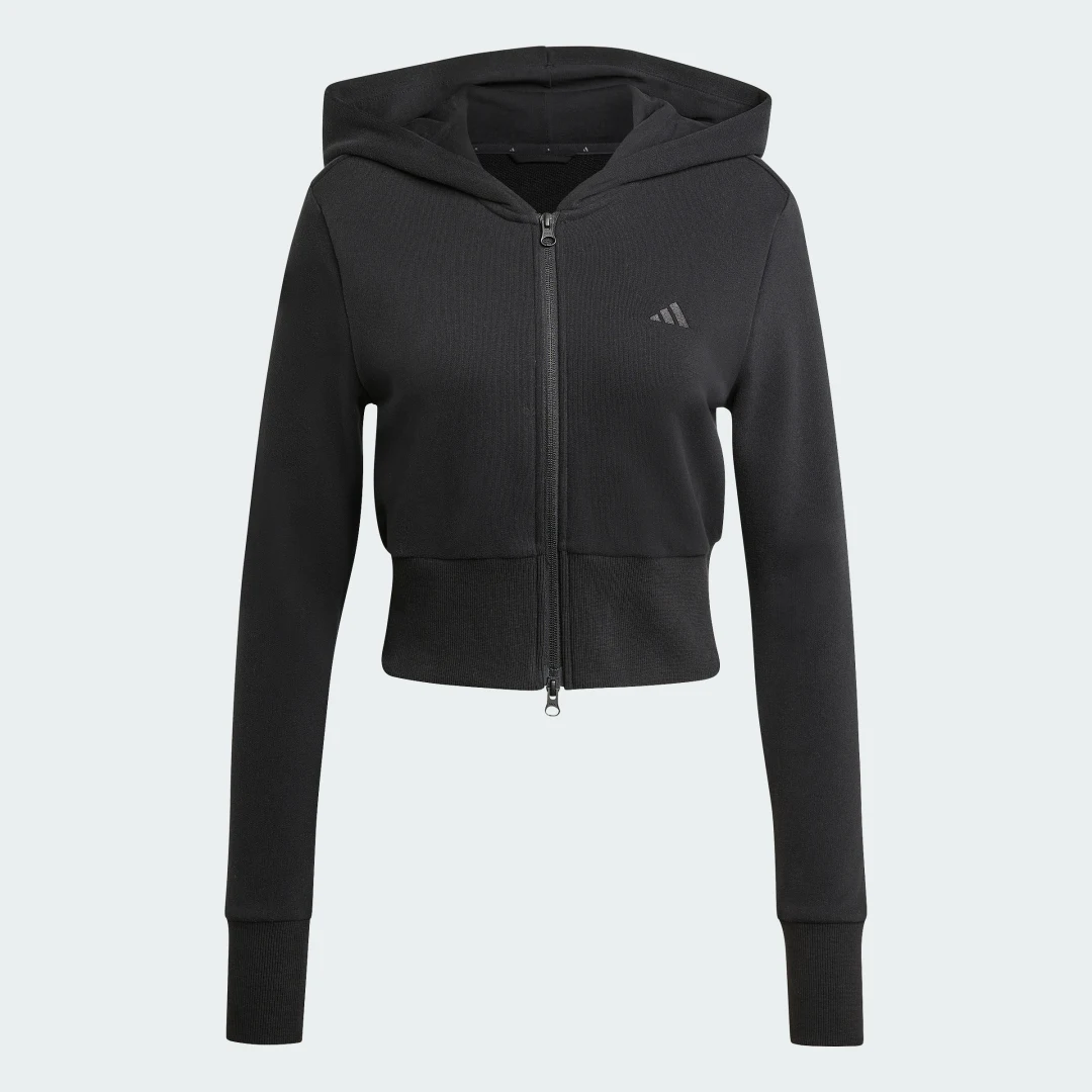 Thumbnail 3 de Chaqueta deportiva de felpa con cremallera Seasonal Essentials de Adidas (negro)