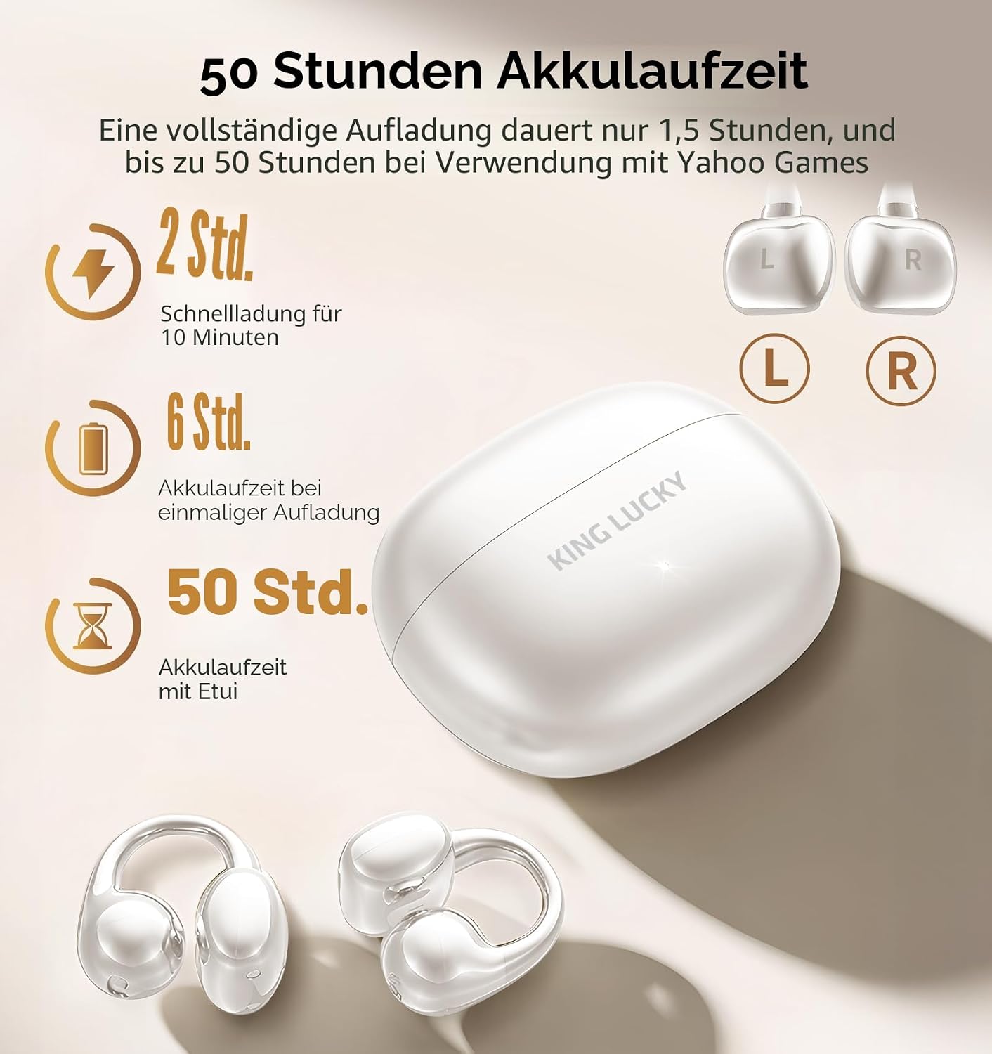 Thumbnail 4 de King Lucky Open-Ear Bluetooth 6.0 Clip 50 h