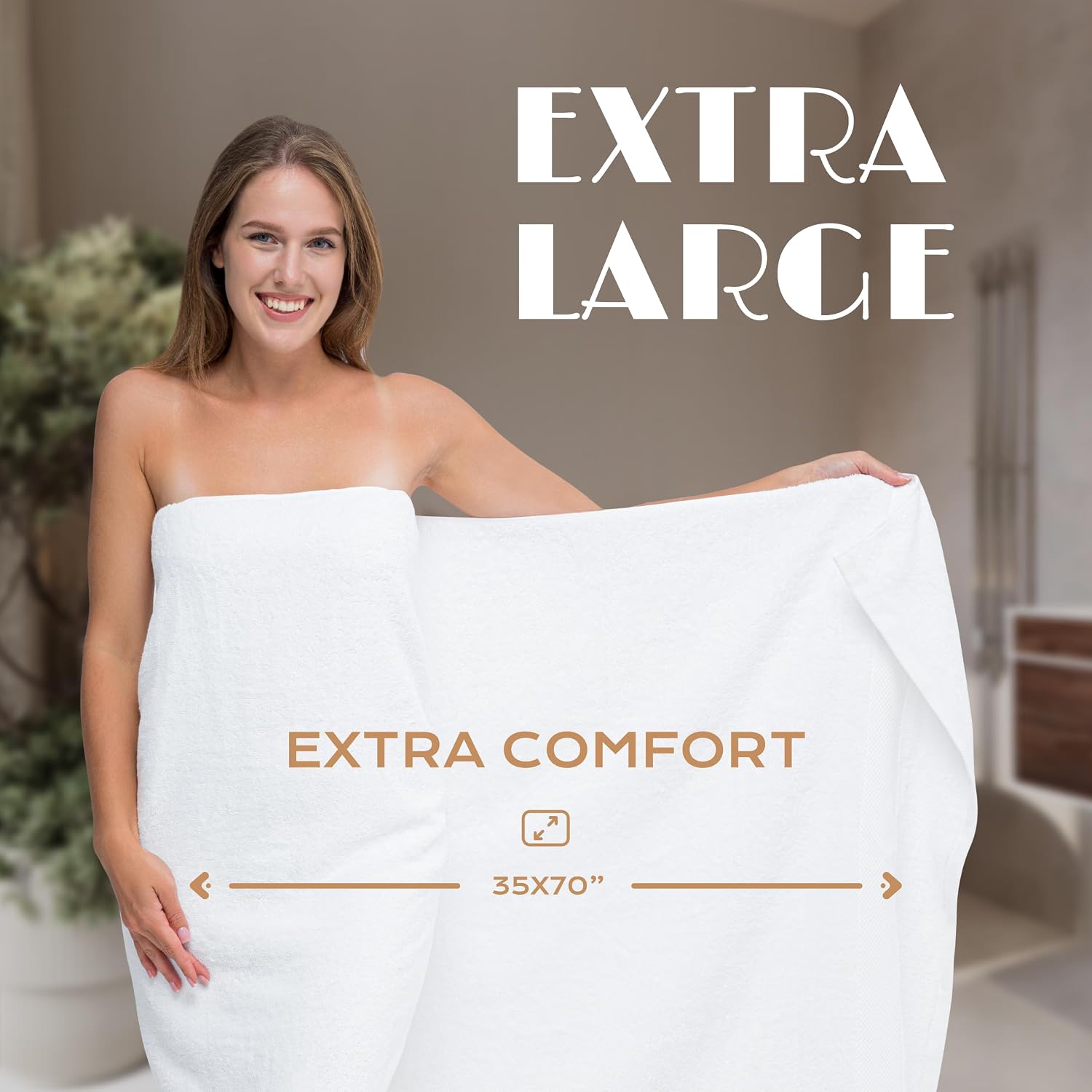 Detalle 2 de Wealuxe Bath Sheets 35 x 70 Inches
