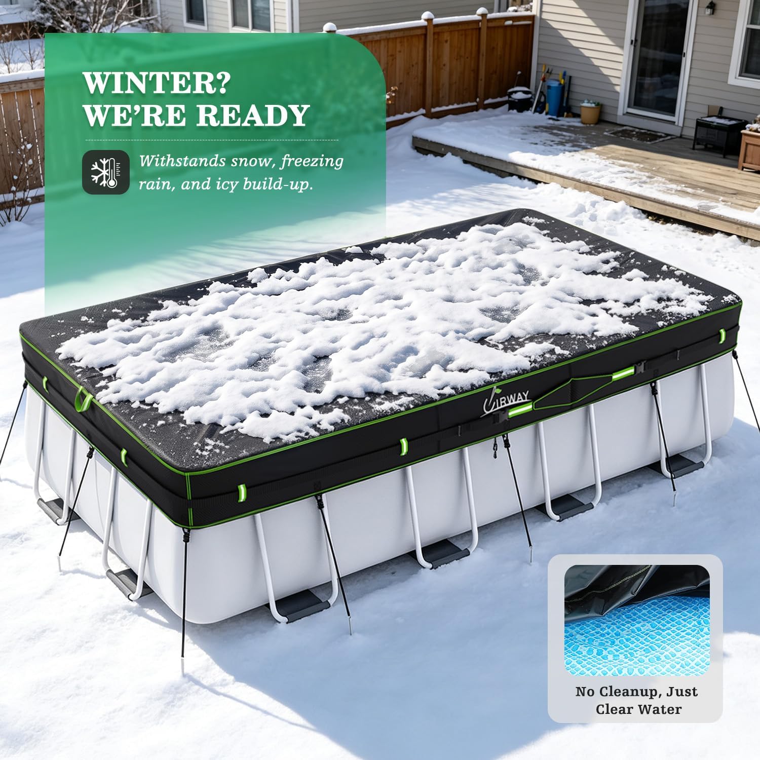 Thumbnail 4 de UIRWAY Rectangular Pool Cover 500D