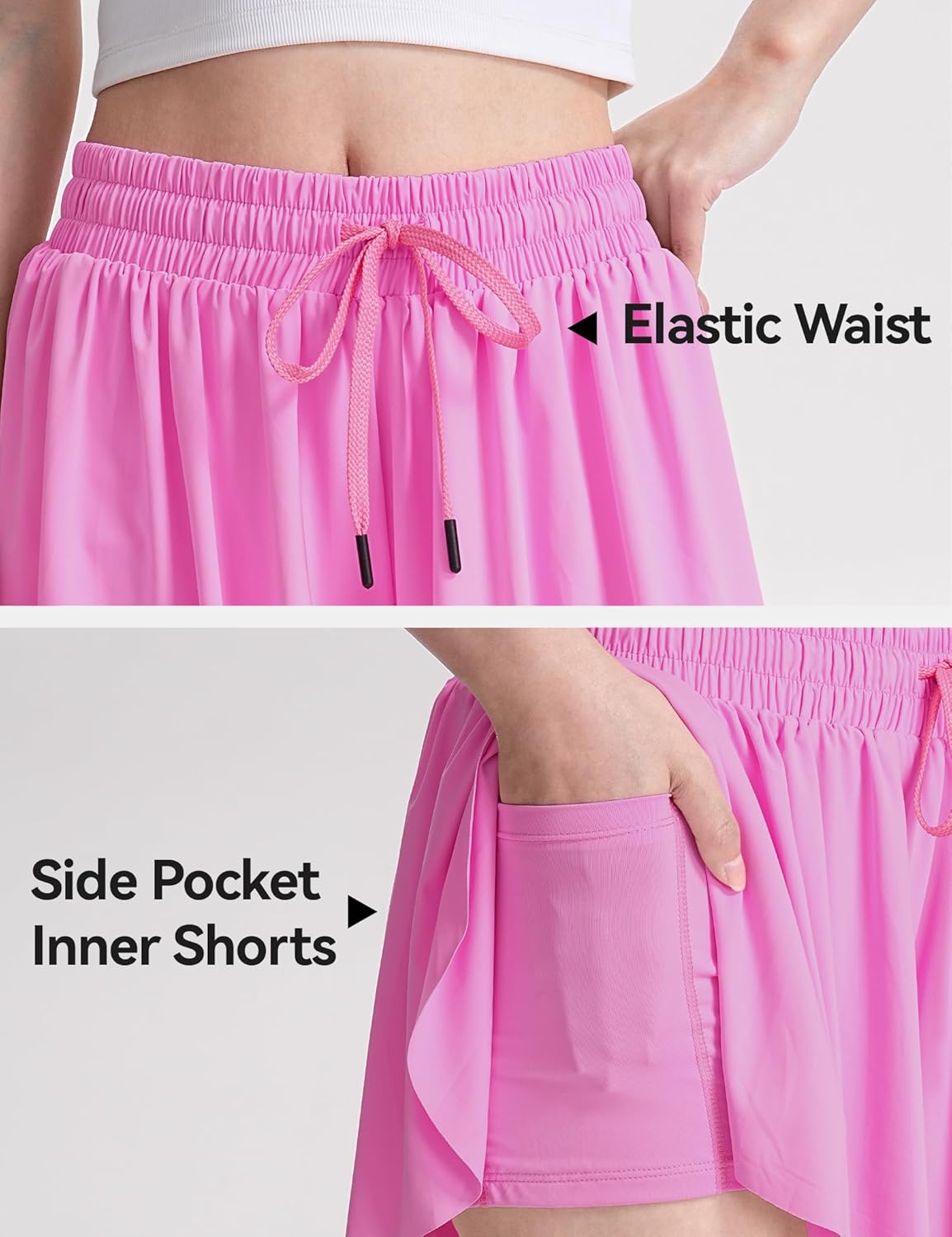 Thumbnail 3 de KEREDA Girls Flowy Shorts with Butterfly Design and Spandex Liner (2-in-1)