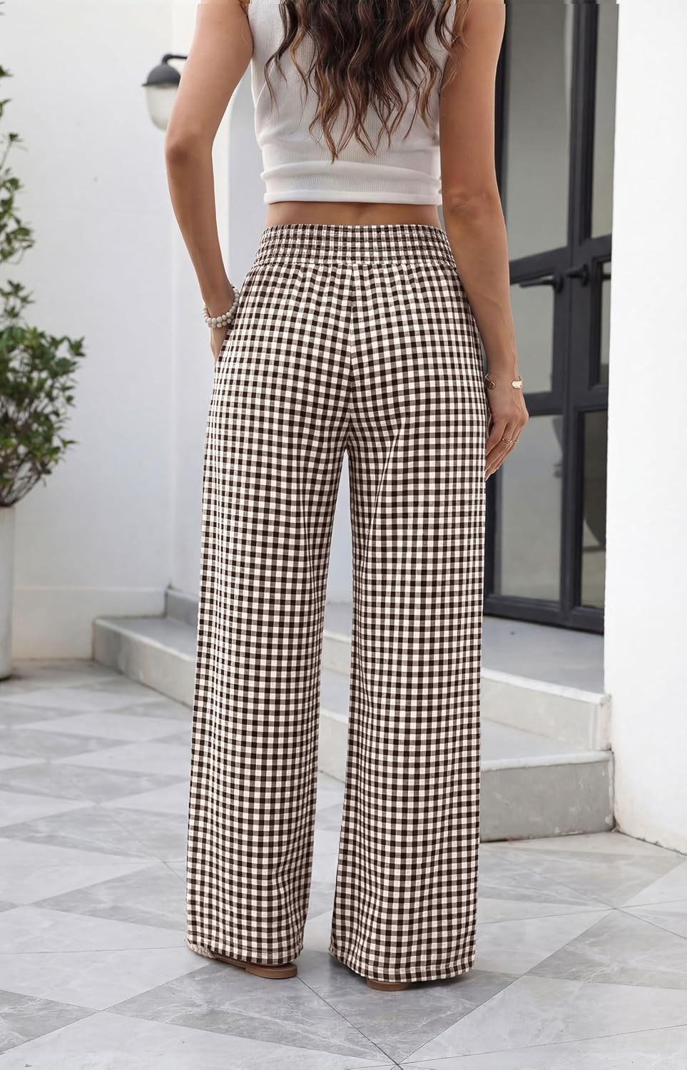 Detalle 2 de Sampeel Wide-Leg Pants for Women, High Waist with Pockets