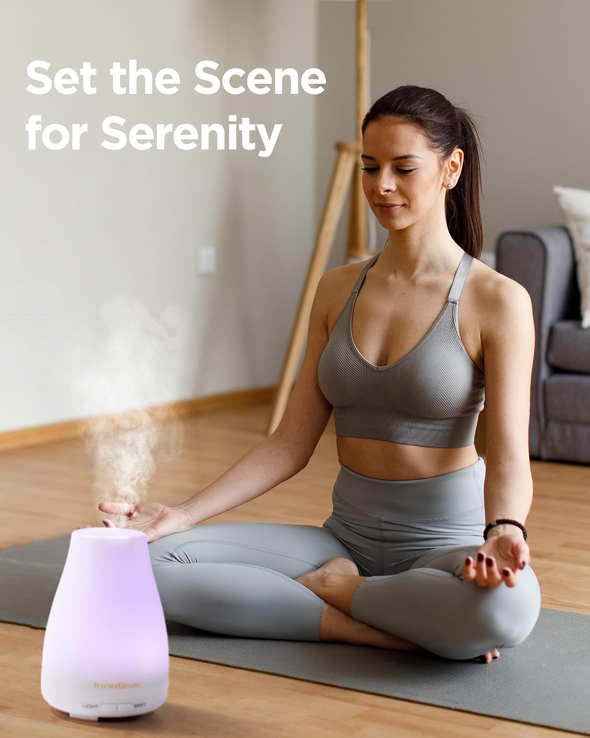 Thumbnail 6 de InnoGear Essential Oil Diffuser: Ultrasonic Humidifier for Home Aromatherapy, 7-Color LED, Auto Off