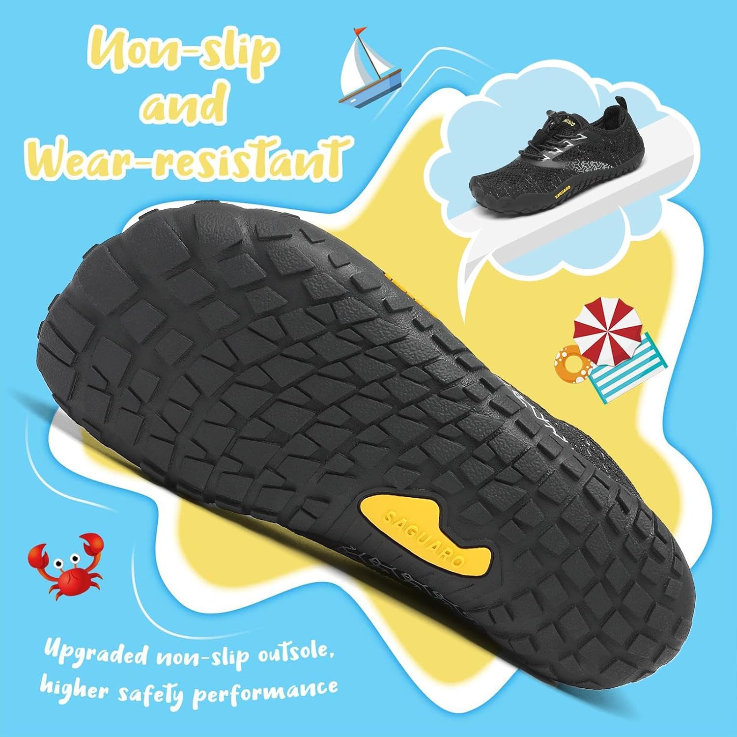 Detalle de Saguaro Trailschuhe für Kinder – atmungsaktiv, rutschfest und bequem