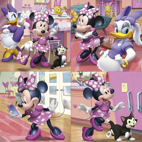 Detalle 1 de Educa Minnie Ayudantes Felices 🧩 Conjunto de 4 Puzzles Progresivos