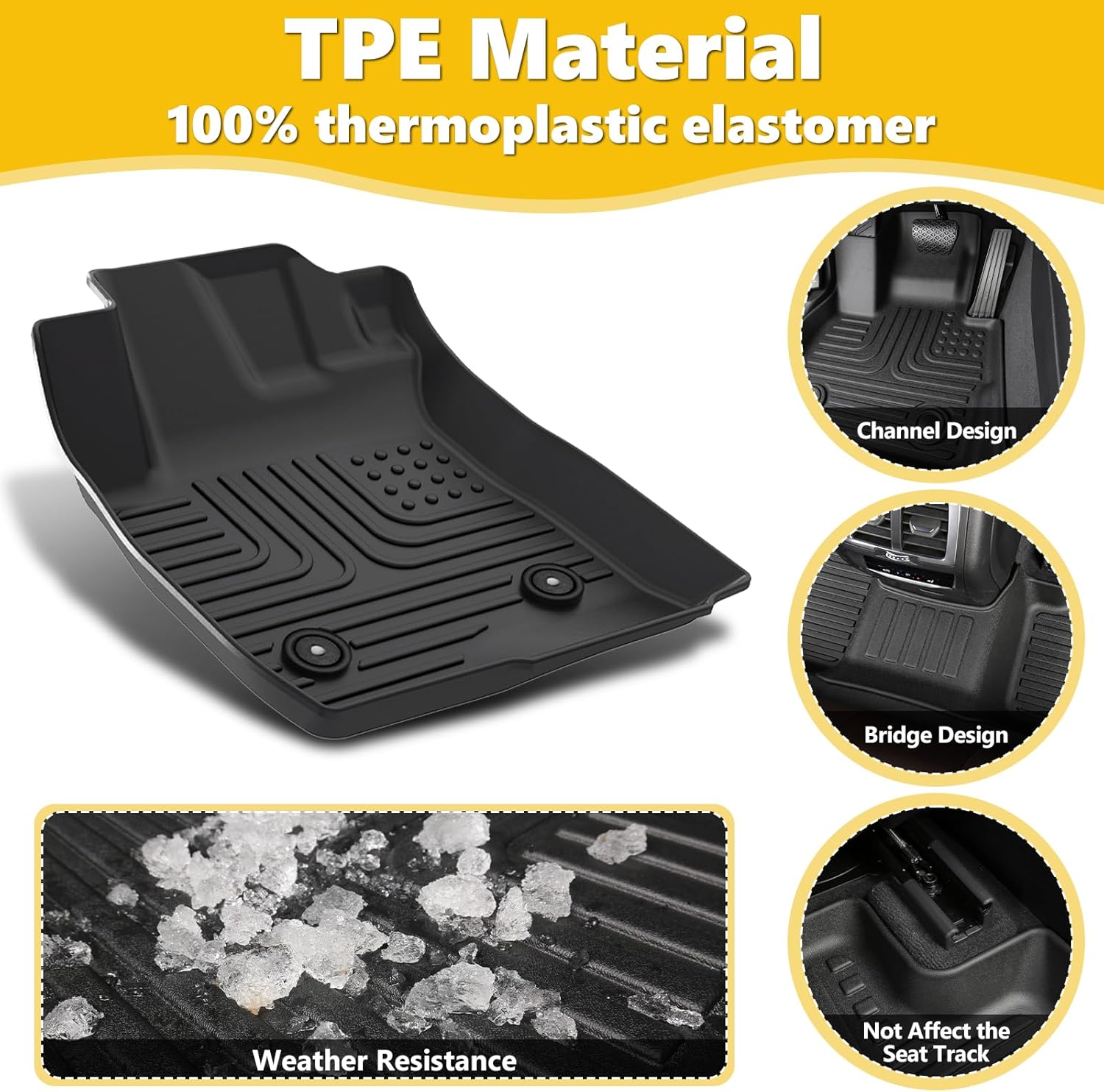 Thumbnail 3 de AZYT Floor Mats for Toyota Corolla 2009–2013, TPE Set