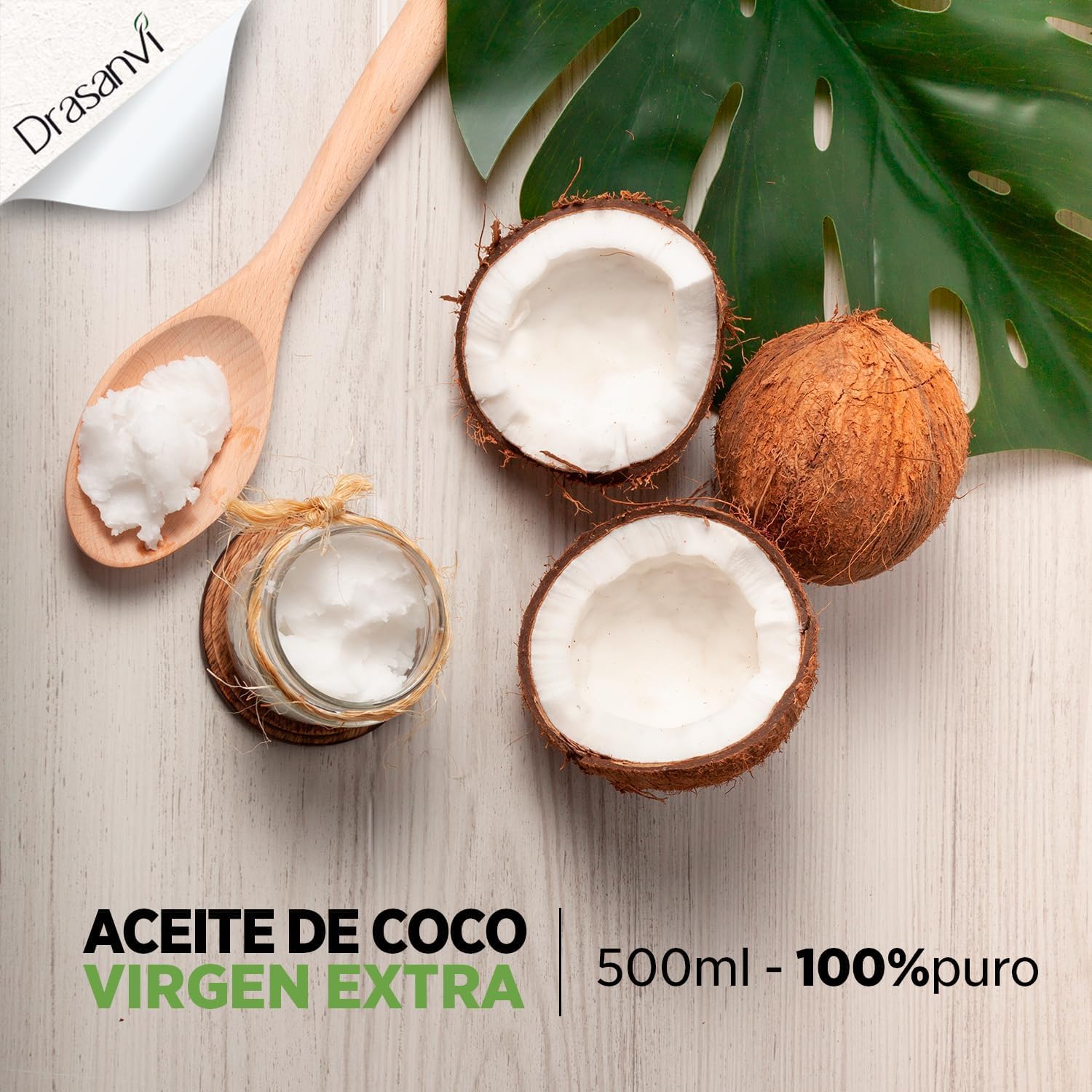 Thumbnail 3 de DRASANVI Aceite de Coco Virgen Extra KETO 🌴 500ml Bio