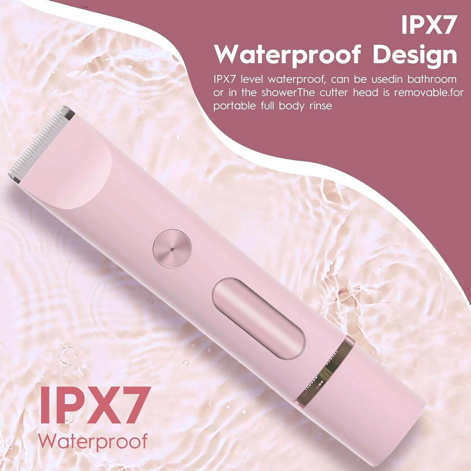 Thumbnail 4 de XkuiHF 2 en 1 Rasoir Électrique Femme – Rase doux et pratique pour le visage, le corps et les zones sensibles (IPX7, Rose)