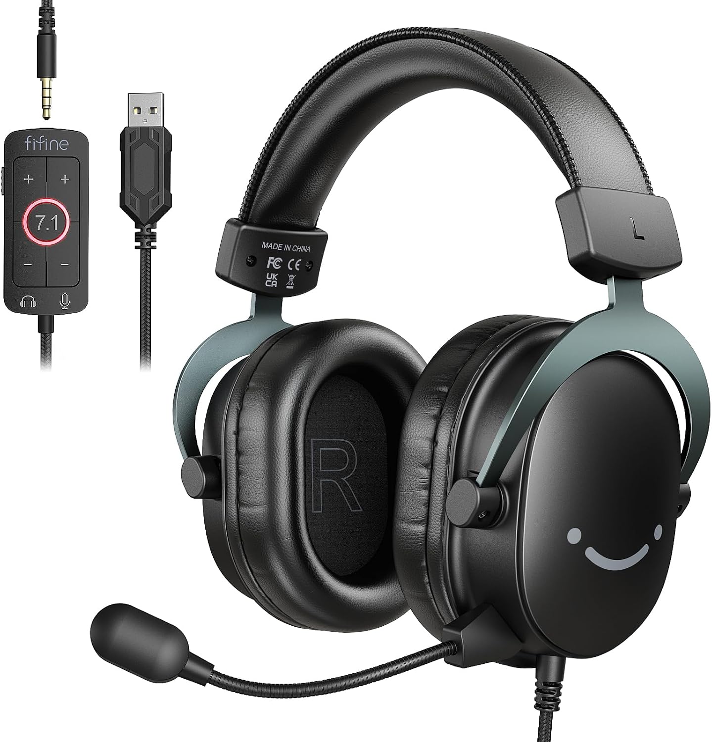 Detalle de FIFINE H9 Wired Gaming Headset with Virtual 7.1 Surround and Detachable Mic