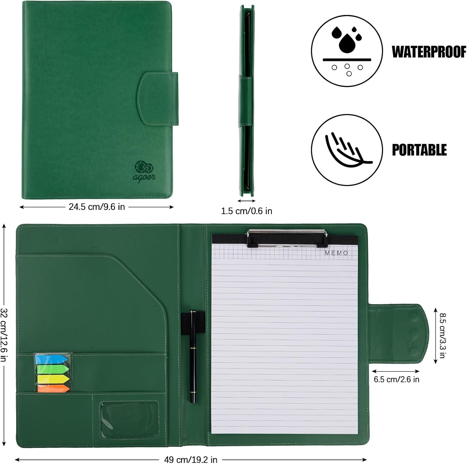 Detalle 2 de Agoer Klemmbrett A4 Schreibmappe Grün
