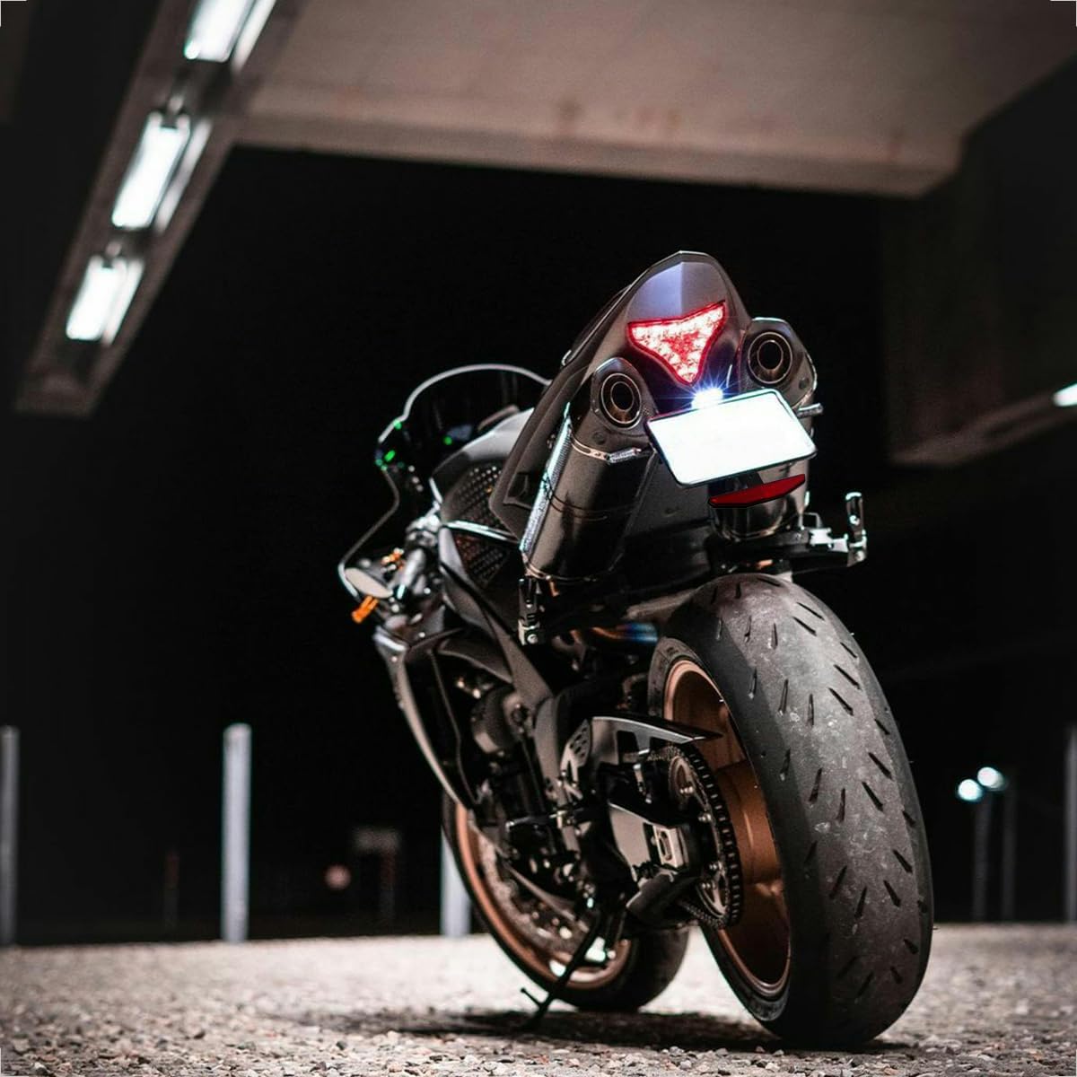 Detalle de Evermotor Rückstrahler Motorrad E4 – 2er-Set mit T-Halterung, EU E4-geprüft