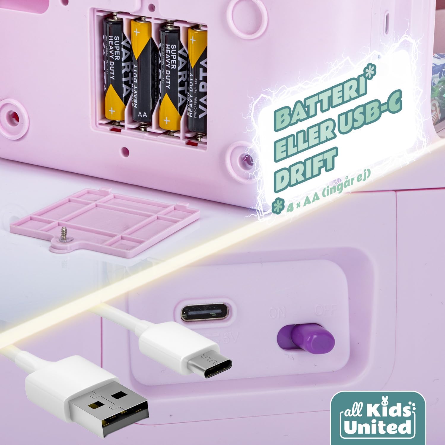 Detalle de GOODS+GADGETS gripmaskin för barn med enhörningsmotiv och 10 plyschdjur