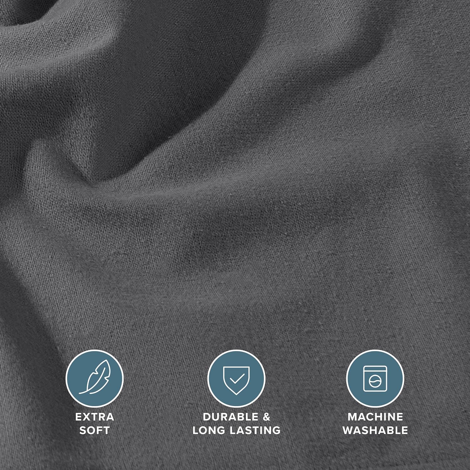 Thumbnail 3 de Bare Home 643665959049 Full XL Cotton Flannel Fitted Sheet, Grey