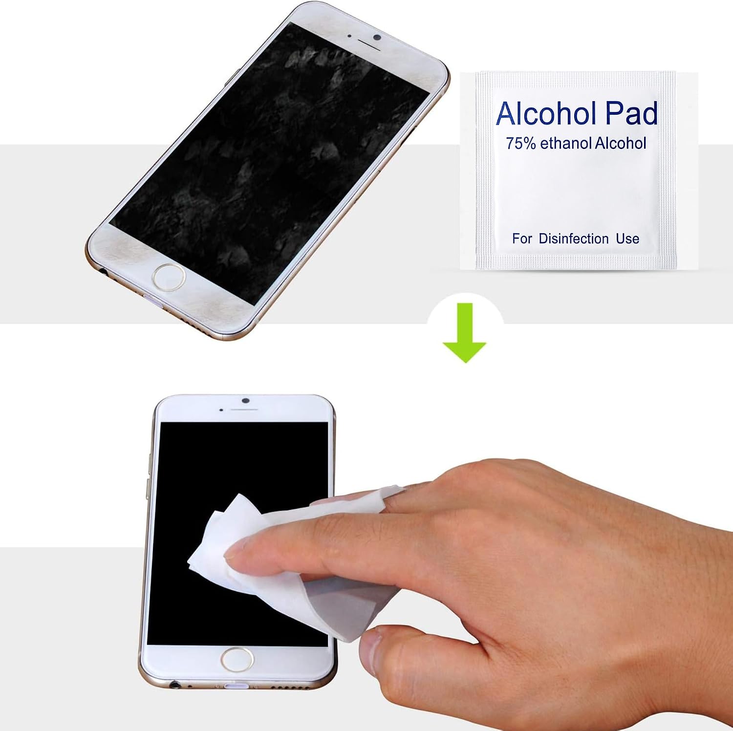 Detalle de Alcohol cleaning wipes 200pc, 6 cm