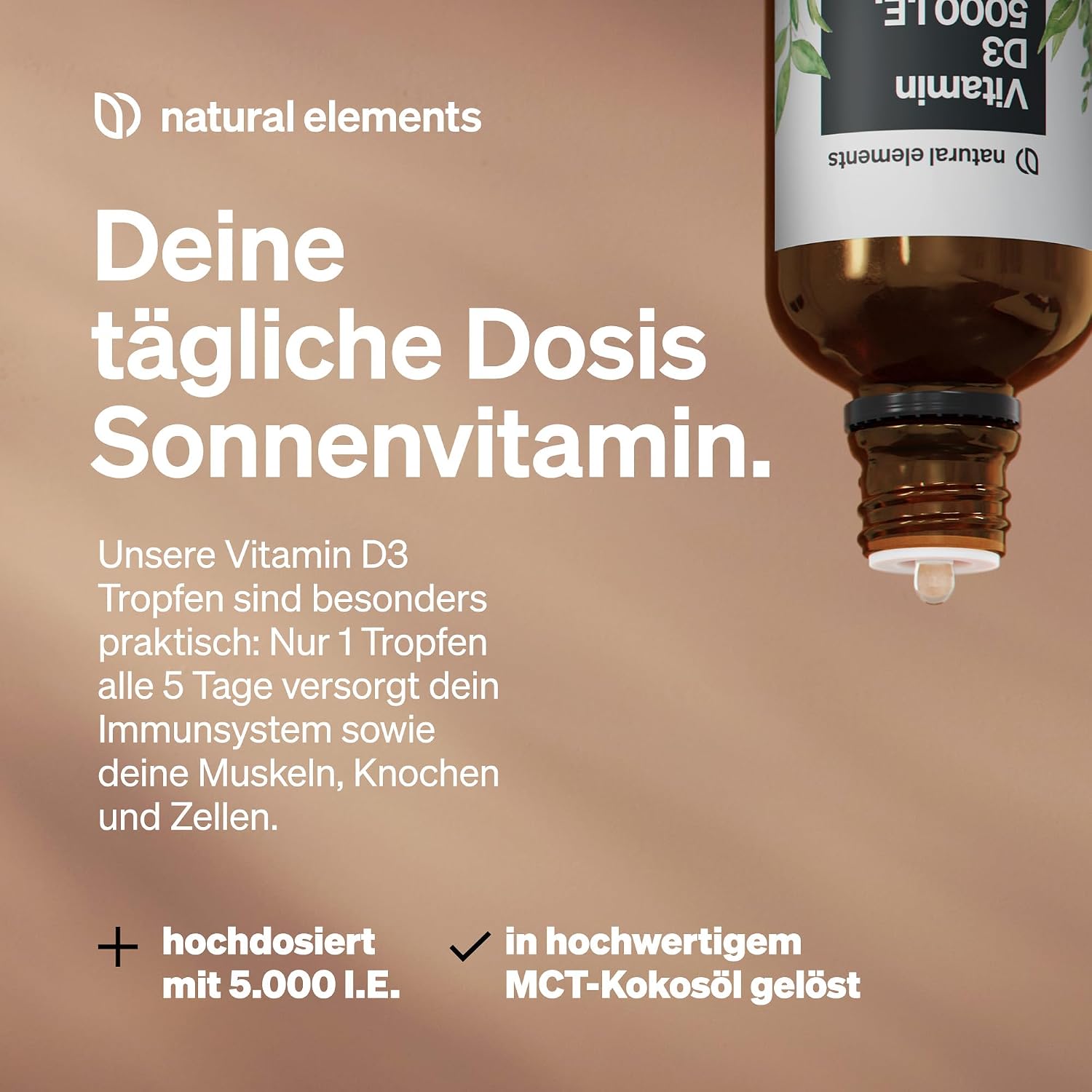 Detalle de natural elements Vitamin D3 5000 I.E. Tropfen 💊