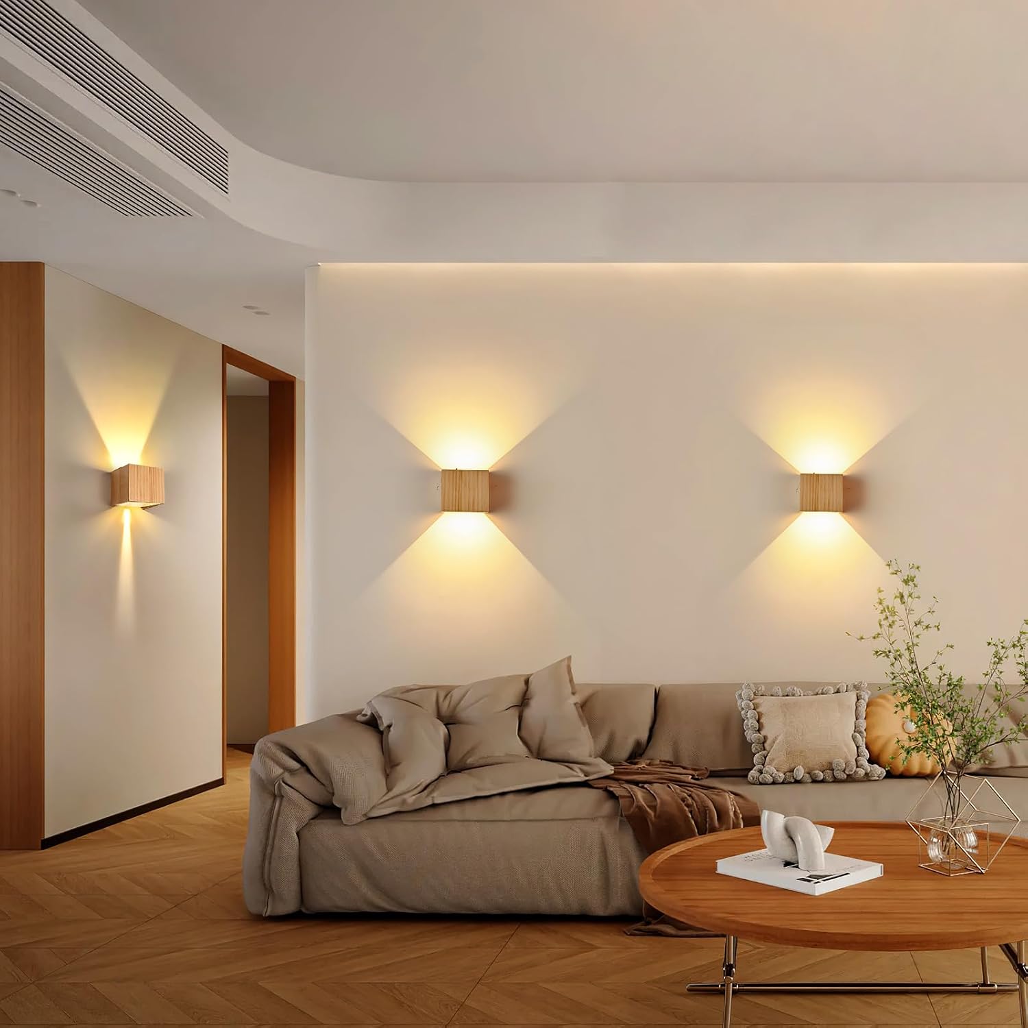 Thumbnail 6 de Doughelec LED-Wandleuchte aus Holz, 6 W, 3000 K warmweiß – innen, IP20, up & down, einstellbarer Abstrahlwinkel