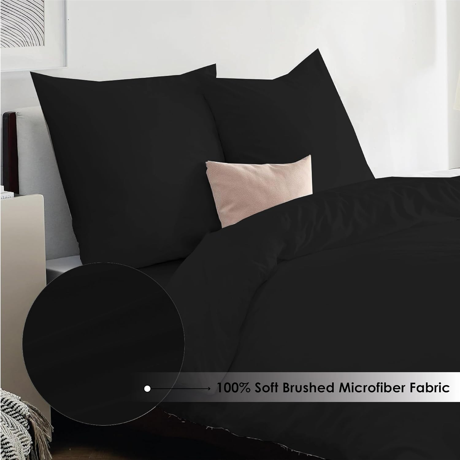 Thumbnail 4 de REHAN & CO Double Duvet Cover Set Black