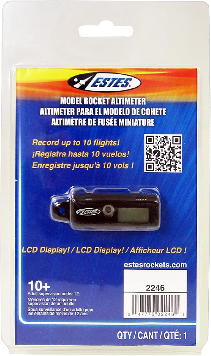 Detalle de Estes 2246 アルチメーター 高度計、4桁液晶・最大10回の飛行記録