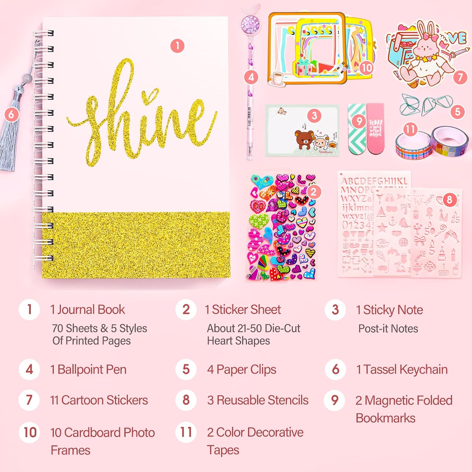Thumbnail 1 de Teen Girls Diary Gift Set – Teenage Scrapbook & Journal Kit for ages 8–14