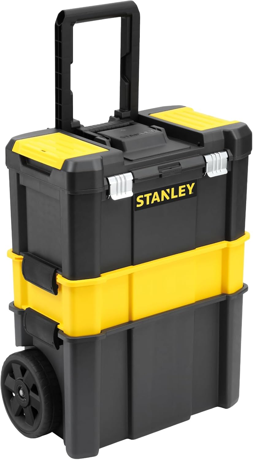 Detalle de STANLEY Essential Rolling Workshop Toolbox STST1-80151: Cassettiera portatile a 3 livelli per attrezzi