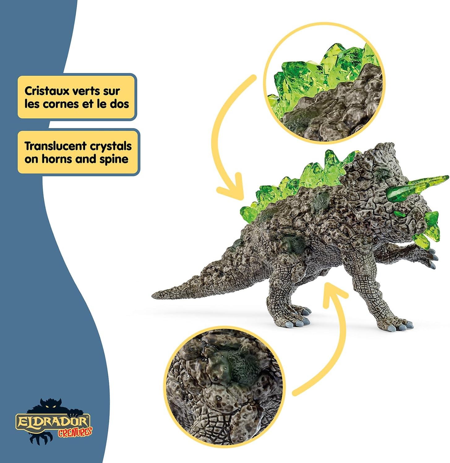 Detalle de Schleich ELDRADOR Tricératops de Pierre 7 x 17 x 10 cm