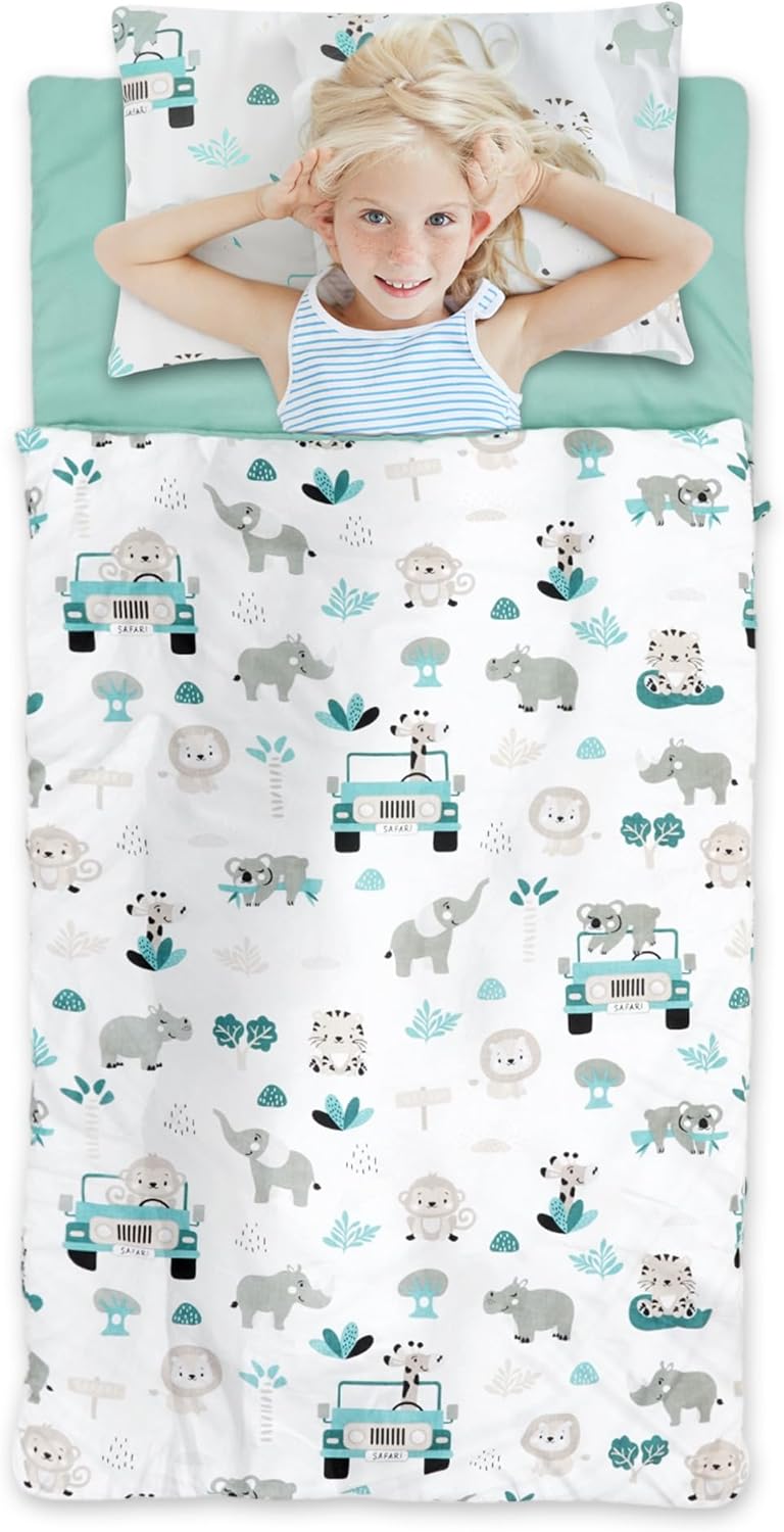 Thumbnail 1 de Totsy Baby Kinderschlafsack mit Kissen und Reißverschluss (3–7 Jahre) – 75 x 140 cm, Salbeifarbe