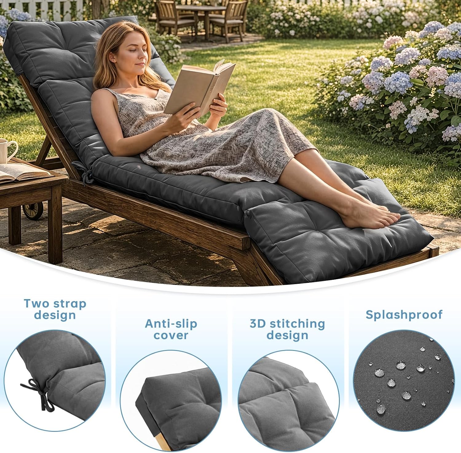 Detalle 2 de Aoxun chaise lounge cushions