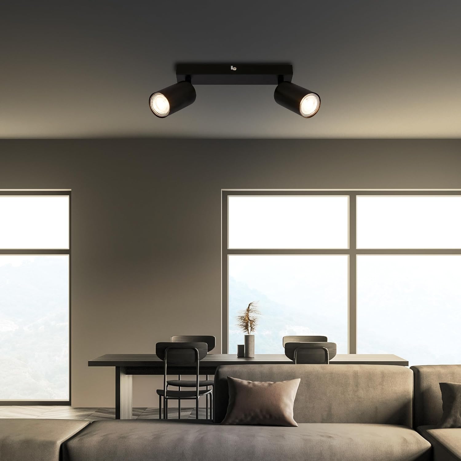 Thumbnail 5 de Briloner Plafoniera LED Soffitto GU10 a 2 Luci, Nero, IP20