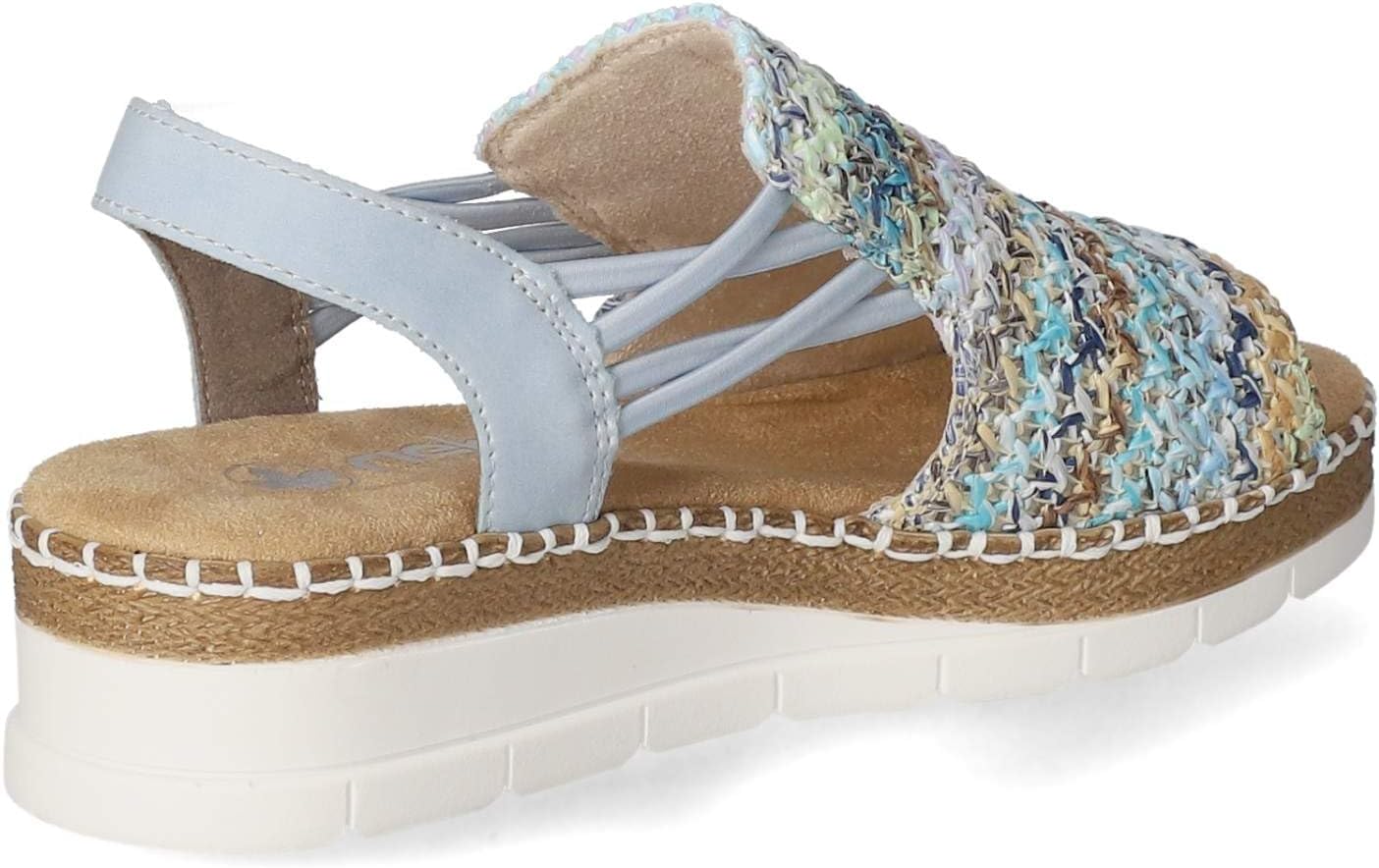 Thumbnail 4 de Rieker V1241-90 Damen Sandale Textil/Synthetik Beige – Bequeme Sandalette mit weicher Decksohle