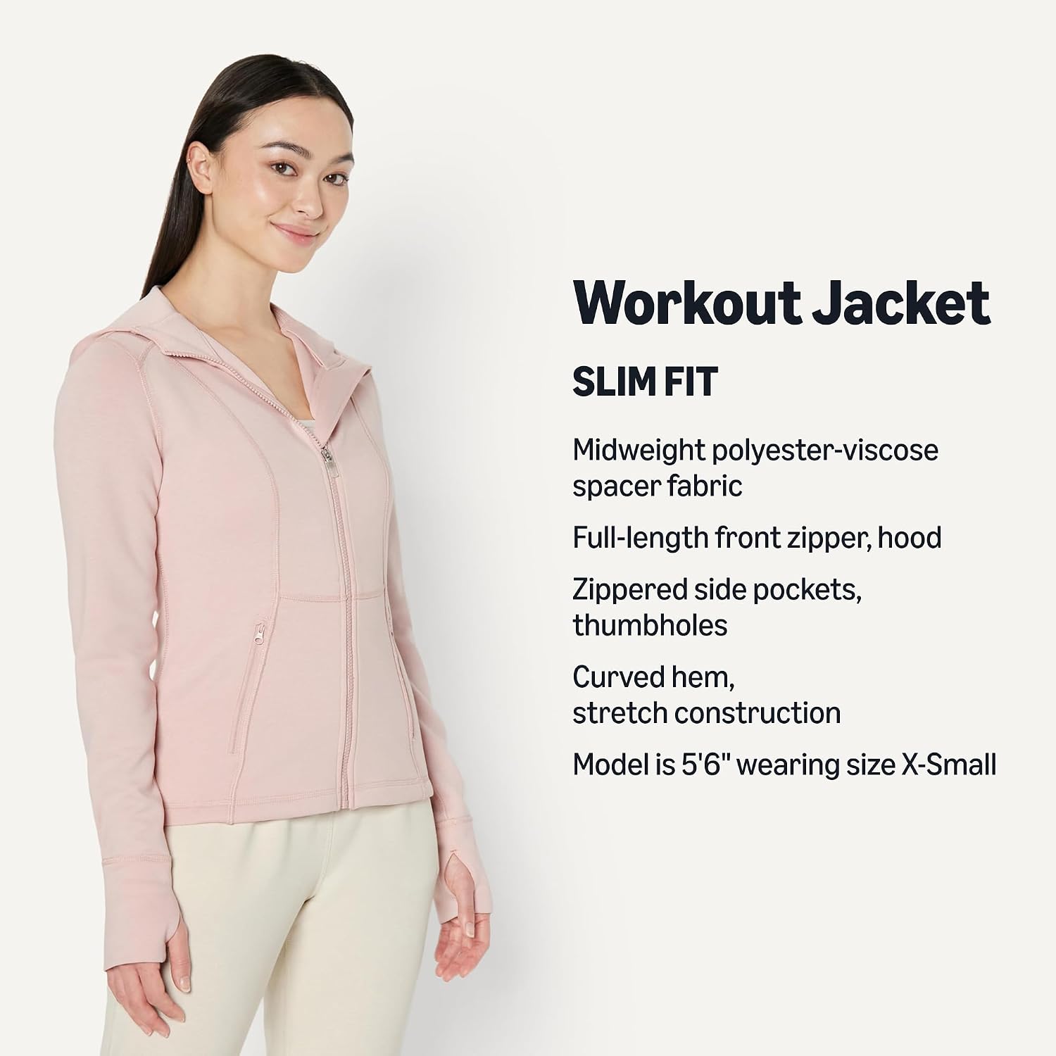 Detalle 2 de Amazon Essentials Women's Fitted Active Sweat Zip Jacket with Hood