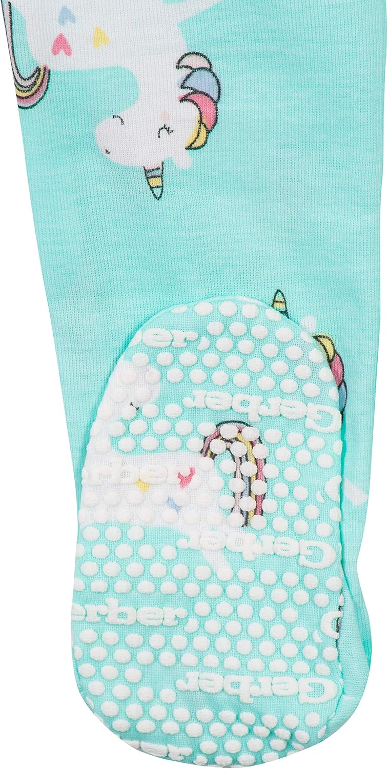 Detalle de Gerber 2-Pack Pyjamas Grenouillère avec Pieds pour Bébés et Tout-petits – Confort et sécurité