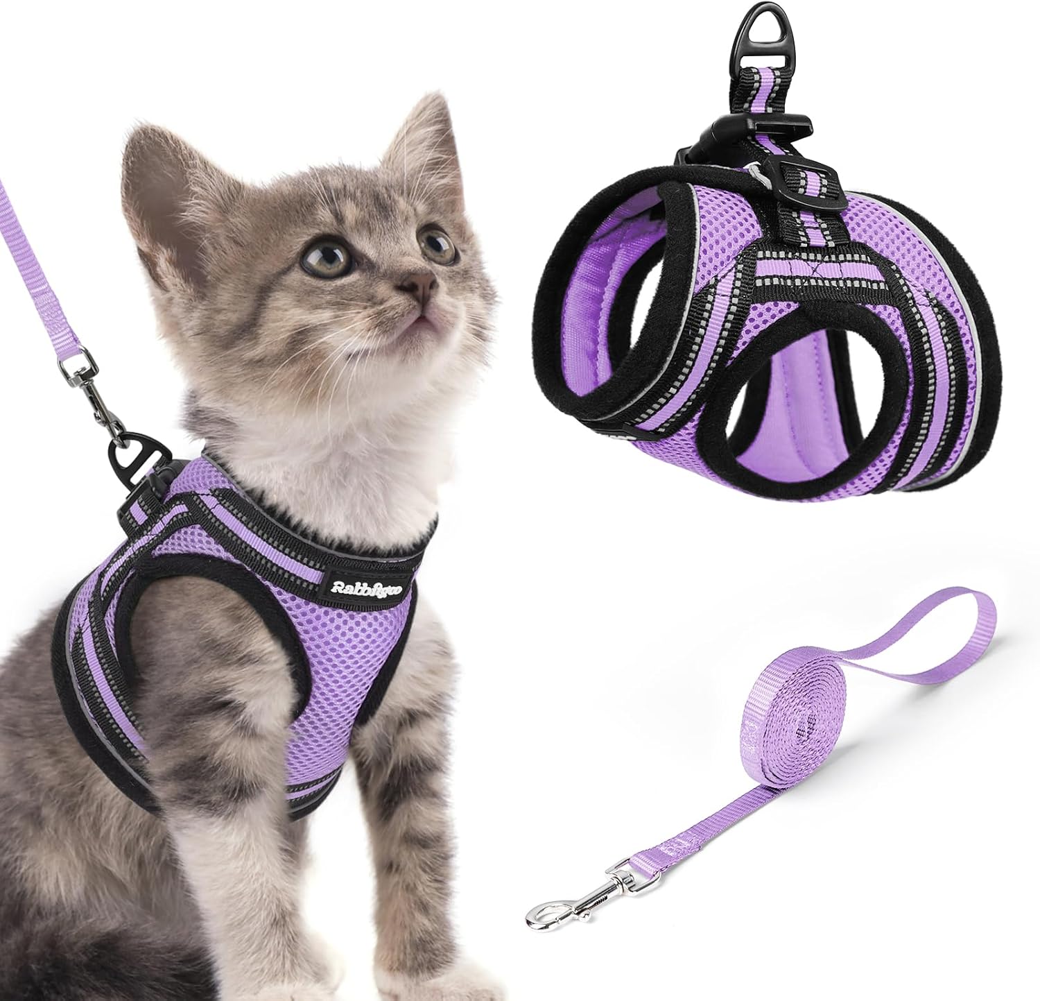 Detalle de rabbitgoo Cat Harness and Lead Set: Escape-Proof, Soft Step-In Vest for Small Cats