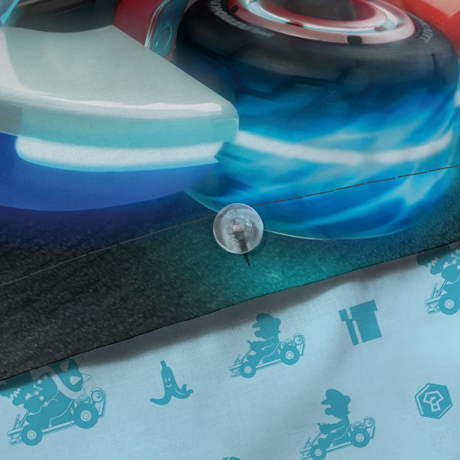 Thumbnail 3 de CTI Mario UP Side Down parure de lit enfant 140x200 cm en 100% coton (bleu) + taie 63x63