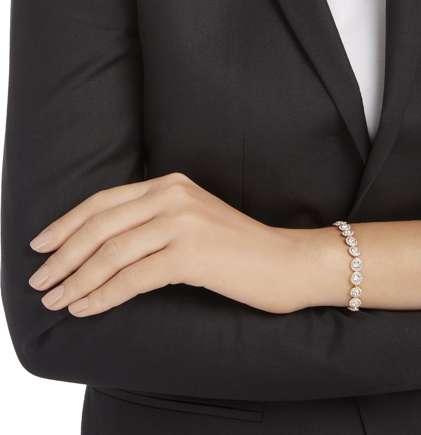 Detalle de Swarovski Una Angelic Armband – Roségold-Legierung mit Kristallpavé, 17 cm