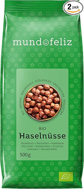 Detalle de Mundo Feliz 🍃 Avellanas ecológicas crudas, 2x500 g