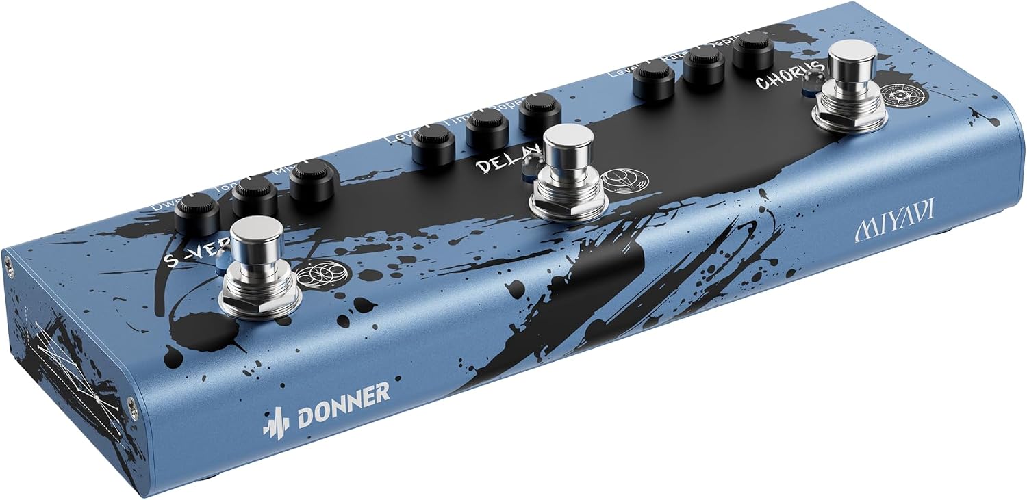 Detalle de Donner EC7480 Dimension Weaver ギターエフェクター、MIYAVI共同開発のコーラス・ディレイ・リバーブ