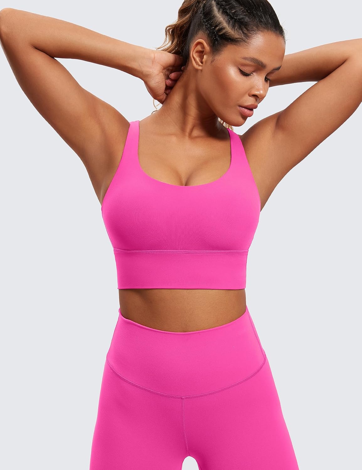 Detalle de CRZ YOGA reggiseno sportivo longline con imbottiture rimovibili e schiena a croce