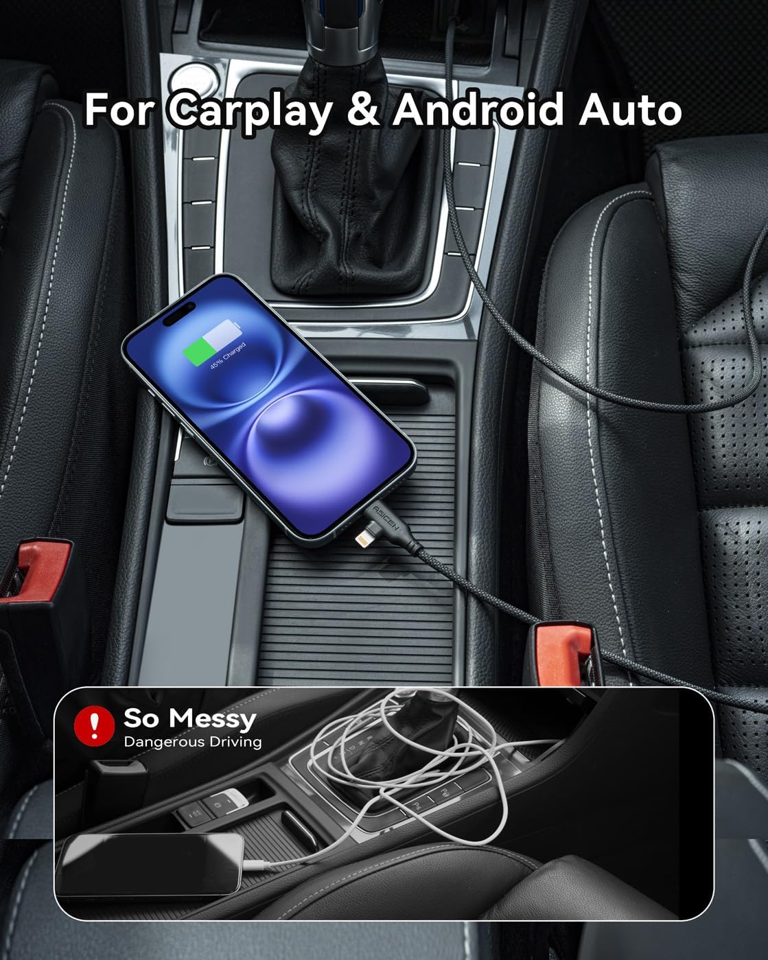 Thumbnail 5 de ASICEN 100W 4 in 1 Fast Charging Cable (6ft) with 90° right-angle connector